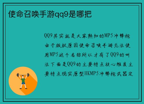使命召唤手游qq9是哪把